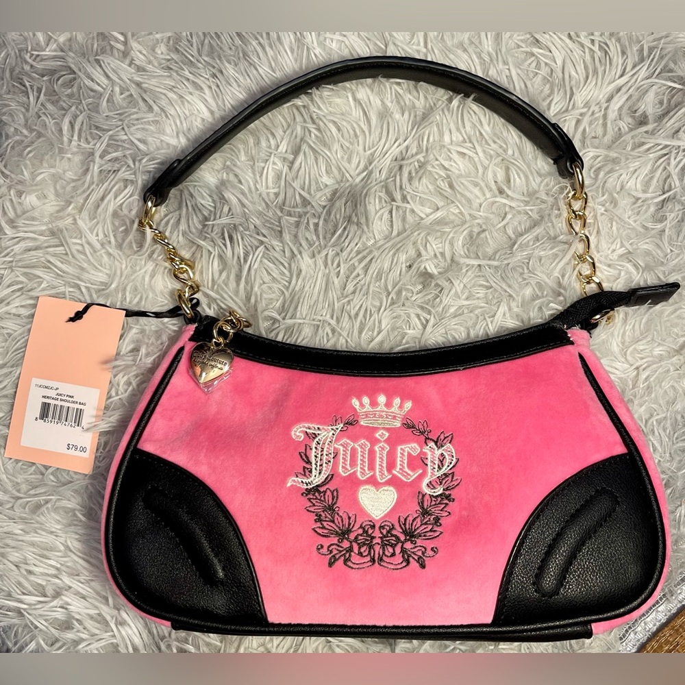 Juicy Couture Pink and Black Shoulder Bag